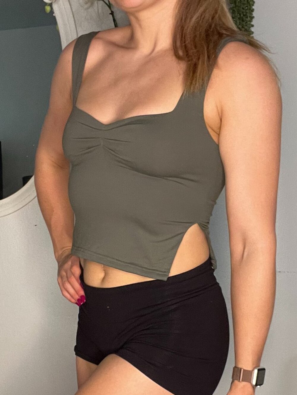 workout crop with cut outs